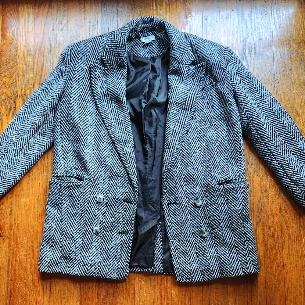 Topshop Black and White Oversized Blazer